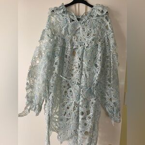 Susan Fang Blue and White Lace Top